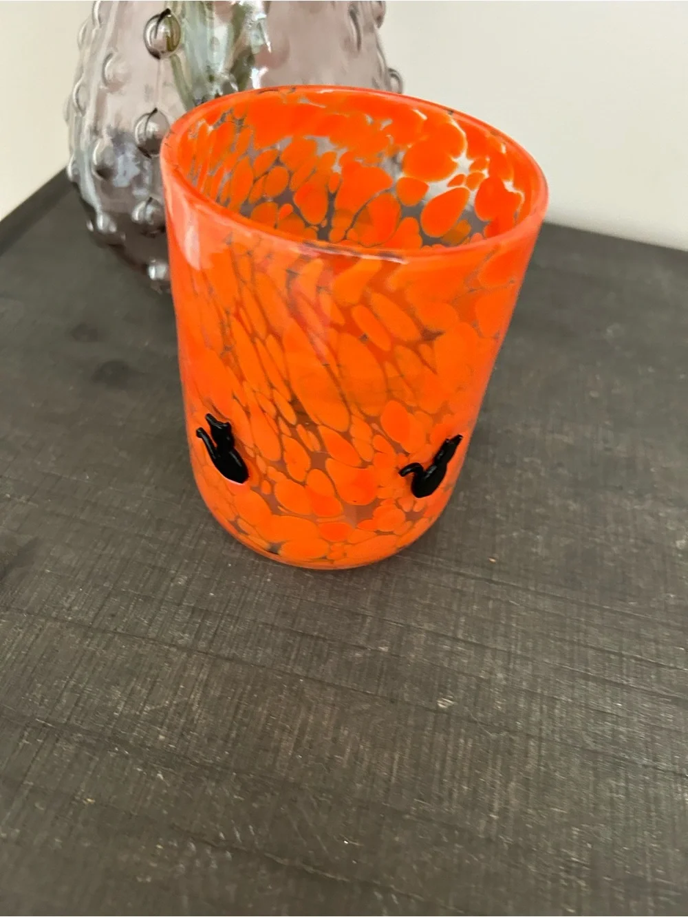 Anthropologie Mystic Icon Juice Glass in the black cat design
